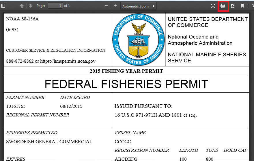 click on printer icon in the pdf page